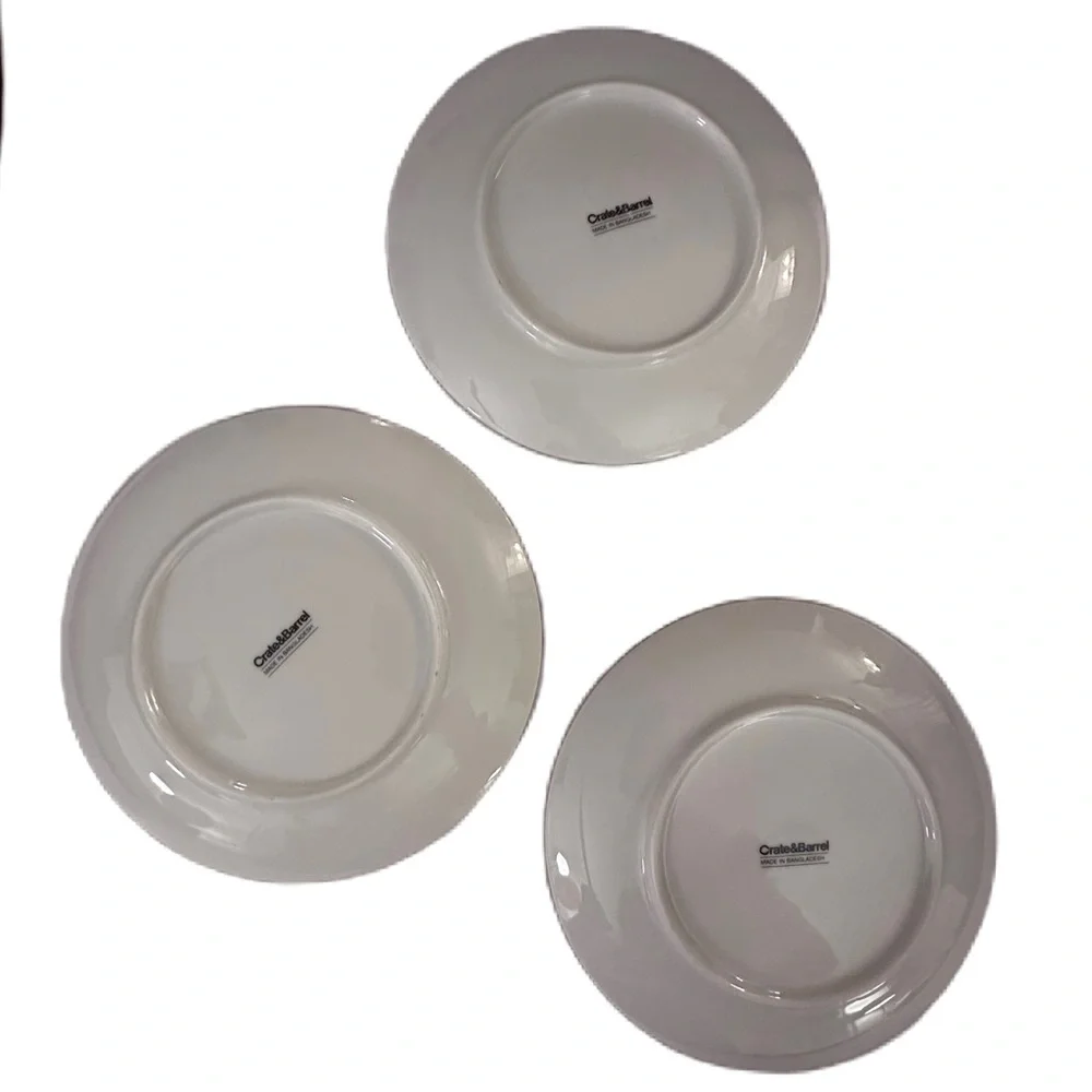 Crate & Barrel‎ Christmas Reindeer &Snow Plates Set 3